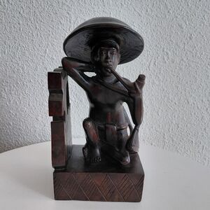 Uique Handmade Wood Asian Figurine